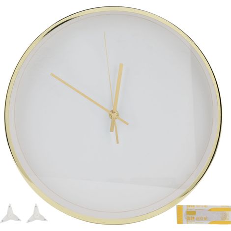 Horloge Murale Minimaliste Silencieuse à Cadre Métallique Doré pour Salon Chambre (1/5)