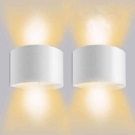 2PCS Applique Murale Led 12W Blanc Lampe Murale D'Intérieur Applique Murale Aluminium Moderne Pour Salon, Chambre À Coucher, Blanc Chaud (1/5)