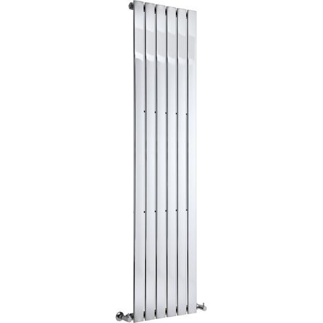 Milano Alpha Chrome Vertical Column Single Flat Panel Radiator - 1800mm x 450mm (1/5)