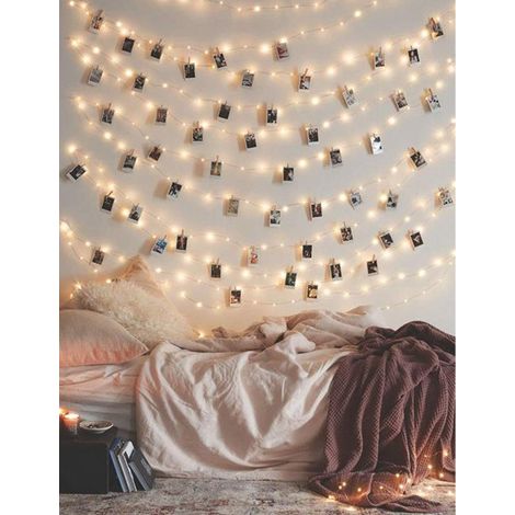 Guirlande lumineuse à pinces photos LECLSTAR 17 pieds (5,2 m) – 50 LED féeriques avec 50 pinces transparentes pour suspendre vos photos, guirlande lumineuse à pinces (1/3)