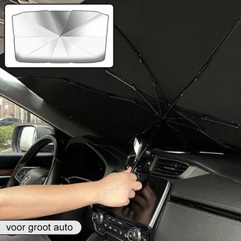 Parasol plegable para parabrisas de coche, 135 x 79 cm, Protección UV y aislamiento térmico, Protección contra el calor del verano (1/5)