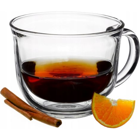 Teeglas mit Henkel, dickes Glas, 480 ml, Leo (1/4)