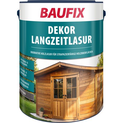 BAUFIX Dekor Langzeitlasur anthrazitgrau seidenglänzend, 5 Liter, Holzlasur
