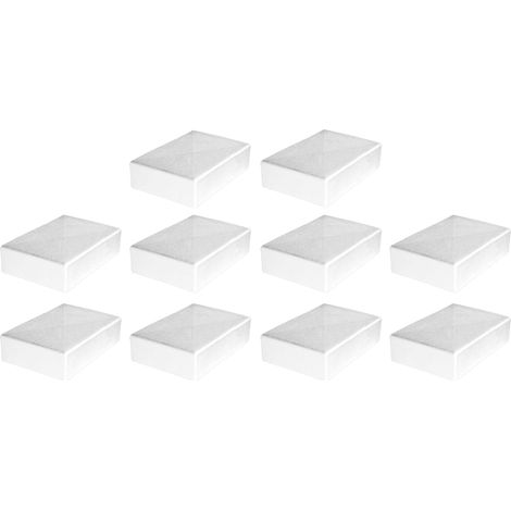 Cyclingcolors – 10x embouts de tube rectangulaire enveloppants en PELD – Protection finition meuble – 40 x 60mm blanc – Pour tubes de 40 x 60mm