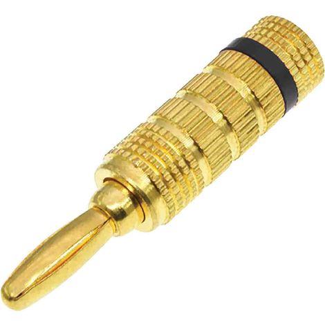 Fiche banane 4 mm RS PRO Noir Mâle 32A 30V ( Prix pour Sachet de 2 ) (1/2)