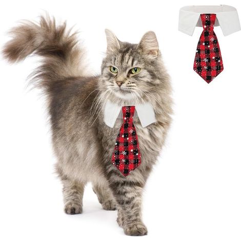 Christmas Dog Tie, Pet Tie, Cat Tie, Adjustable Cat Collar, Dog Christmas Collar, for Small Dogs and Cats, Code L (1/5)
