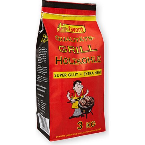 Favorit Grill Holzkohle 3 kg Sack, grosse Körnung, brennt schnell an