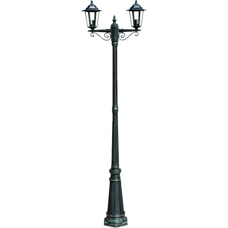 Lampadaire,Lampe sur pied de jardin 2 bras 215 cm Vert foncé/Noir Aluminium CFW522699 (1/5)