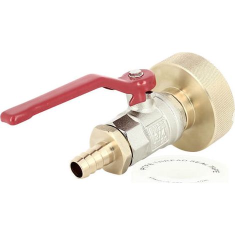 Raccord cuve S60X6 laiton - Vanne laiton + Embout droit 13 mm (1/5)