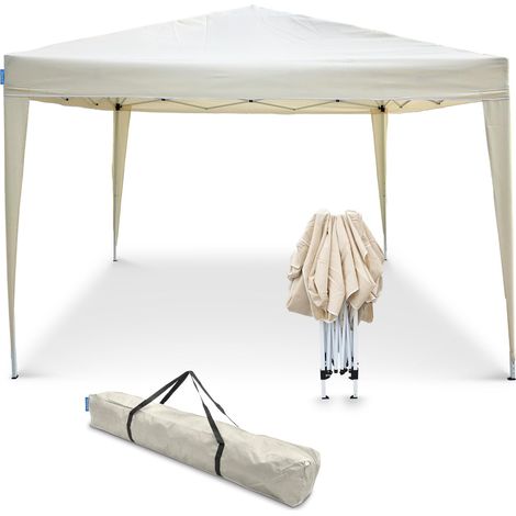 Goodyear - Tenda pieghevole multifunzionale beige 3x3 m  Impermeabile  Ideale per giardino, terrazza, spiaggia  Borsa per il trasporto  4 Giacca a vento (beige) (1/5)