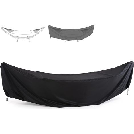 Housse de hamac en polyester imperméable pour support de hamac arqué de 4,27 m (14 pi), noire (1/5)
