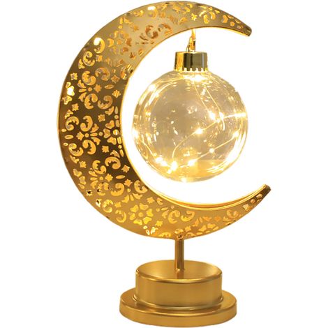 Lampe De Chevet Lune Suspendue Led Eclairage D'ambiance Rond Etoile Decor Maison (1/2)
