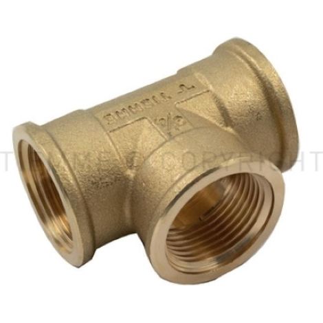Raccordo a t femmina ottone 1 1/2x1 1/2x1 1/2 uni iso 228 tiemme 1500078