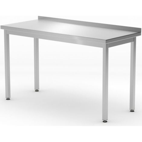Mesa de trabajo de pared con borde Budget Line ACERO 1000 x 600 x 850 mm - Hendi 817209