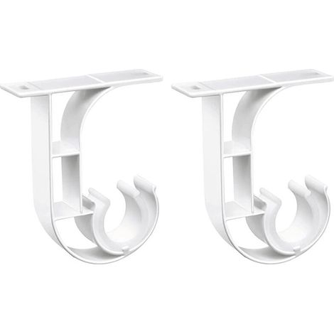 Support de tringle à rideau, crochet de plafond, pour tringles de 26 à 28 mm, lot de 2, blanc (1/4)