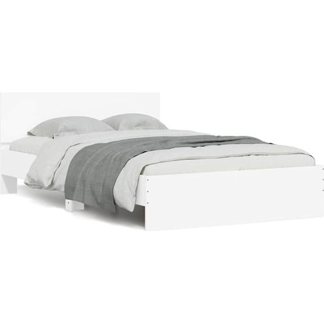Estructura de cama con cabecero y luces LED 120x200 cm