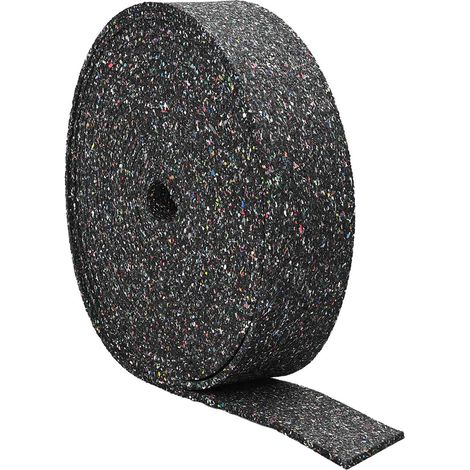 Rouleau de granulat en caoutchouc Noir 2000 x 10 x 0,3 cm