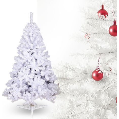 SWANEW Albero di Natale Artificiale. PVC Abete Natale con Supporto120cm 200 Pointes Bianco (1/5)