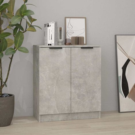 Buffet - Armoire de rangement Enfilade Gris béton 60x30x70 cm Bois d'ingénierie BV316500 - BonneVie (1/5)