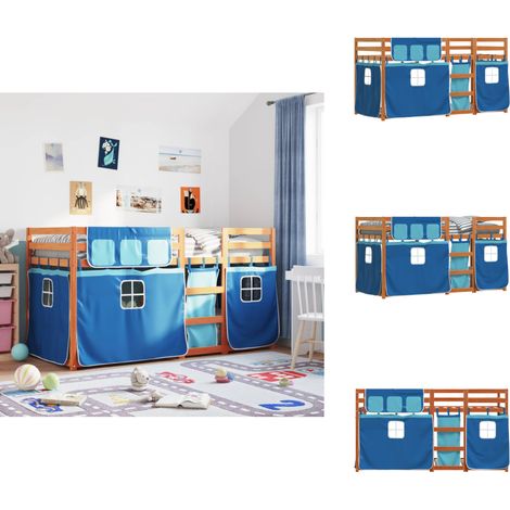Lit superposé sans matelas 90x190 cm bois de pin massif - Lit Superpose - Lit Enfantine - Lit Design - Lit Bois - Lit Pin (1/5)