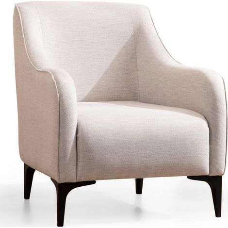 Fauteuil tissu beige clair Bellano 94cm (1/4)