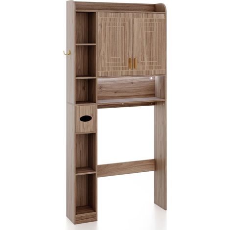 Mueble para inodoro con luz LED y estantes ajustables