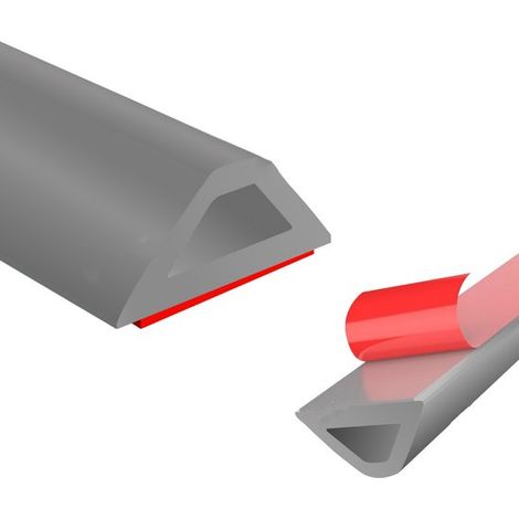 Bande de seuil de douche - 200 x 3 x 1,5 cm - Bande étanche - Joint d'étanchéité - Silicone - Gris - Pliable - Autocollante (1/3)