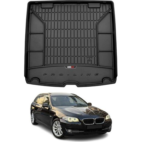 Tapis de Coffre 3D TPE Premium pour BMW Série 5 F11 Touring 2010 à 2017, Bac de Protection de Coffre Intérieur antidérapant, Revêtement de Coffre Bords Hauts pour Voiture, Noir