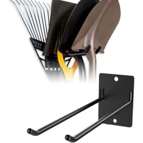 Étagère de rangement murale pour outils de garage, multi-usages, crochets métalliques réglables pour accrocher un râteau, un balai, une serpillère, un snowboard, un entrepôt ou un gara (1/5)