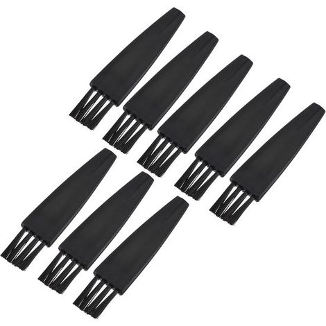 Brosse de Nettoyage - 8 Pièces - Brosse de Nettoyage - PP - Brosse d'Entretien - Brosses - Nettoyage Clavier - Brosse de Nettoyage - Pour enlever les poils de barbe et la poussière - 5.21cm - Noir (1/5)