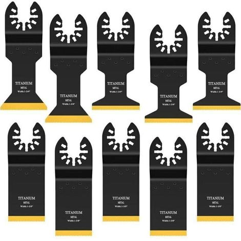 Lame oscillanti in titanio per utensili multifunzione – Confezione da 10 lame universali per il taglio di legno e metallo, compatibili con Dewalt e Milwaukee