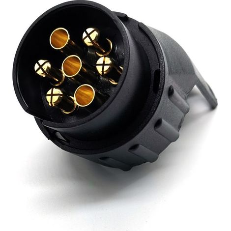 Adaptateur de prise de remorque 1 pièce, adaptateur de prise de remorque 7 à 13 broches, adaptateur de remorquage étanche, accessoires universels pour remorque de voiture, tracteur, caravane, po (1/5)