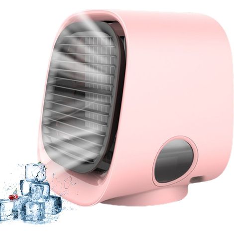 Ventilateur USB Portable Silencieux - Rafraîchisseur d'Air avec Humidification pour Bureau Maison Chambre Voyage-KZQ (1/4)