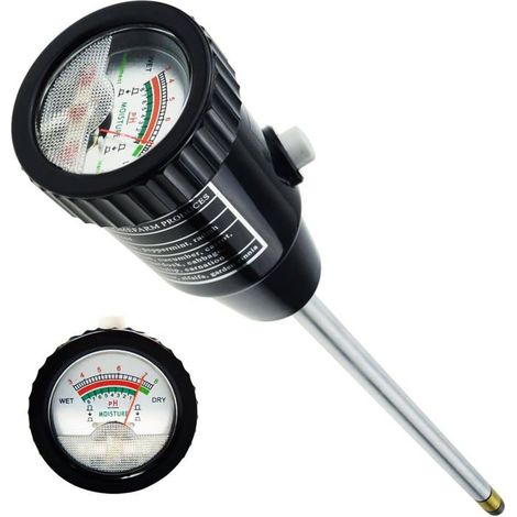 Testeur de pH et d'humidité du sol durable avec longue sonde de 295 mm 11,6 pouces-Outils jardinage-Plage pH de 3,0 à 8,0 sans pile (1/5)