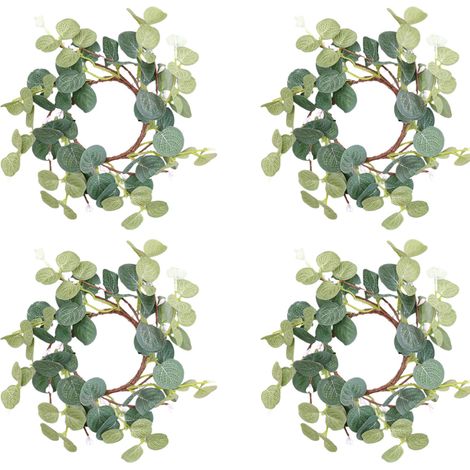 Anneaux Pour Bougies Pilliers - Diamètre Intérieur 8 Cm - Décoration Table Rustique Mariage Fête Pâques Noël - Lot De 4 (1/5)