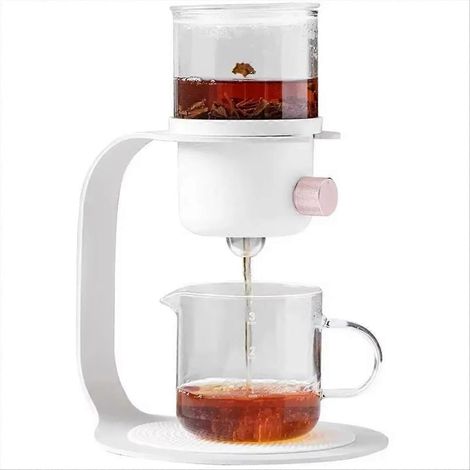 Théière en verre pour infusion facile - Théière à fleurs avec filtre à marc, idéale pour le thé et le café fraîchement moulu, usage domestique. (1/5)