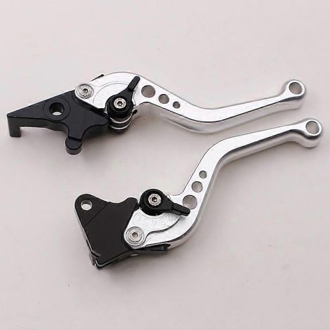 Accessoires moto : Poignée de frein modifiée compatible Honda PCX125 150, levier de frein monté (argent) (1/5)