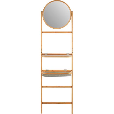 Premier Housewares Carrick 5 Tier Towel Rack with Mirror Corner Shelf Bathroom Towel Rails 3 x 175 x 49 (1/5)