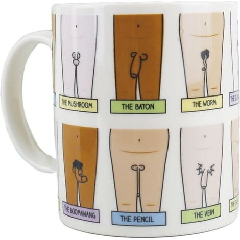 Taza de cerámica con forma de pene para una despedida de soltera para una amiga soltera. (1/3)
