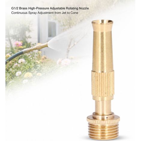 Pistola ad acqua Toivize G1/2 - Ottone - Alta pressione - Ugello rotante regolabile per irrigazione del giardino e lavaggio auto (1/4)