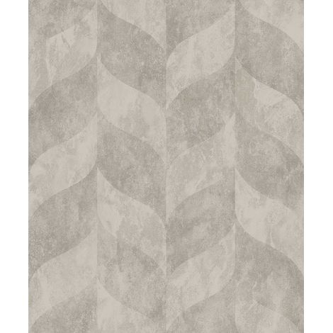 Papier peint géométrique abstrait beige gris (1/2)
