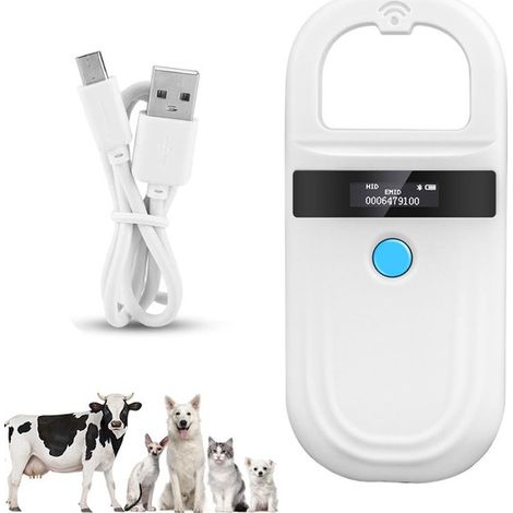Lecteur de puces RFID avec Bluetooth pour animaux de compagnie. Lecteur de puces compact. Lecteur de puces pour animaux. Rechargeable par USB. Lecteur de puces sans fil FDX B & (1/5)
