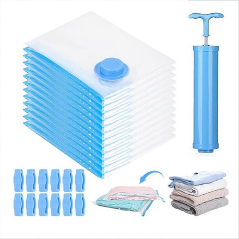 Vacuum sacs vêtements lot 12 Vacuum sacs Travel 30x40 cm Vacuum sacs vêtements réutilisable sacs Pump (1/5)