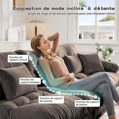 Canapé d angle modulable marron 4 places en chenille avec pouf mobile et configuration personnalisable pour salon et espace de vie (1/5)
