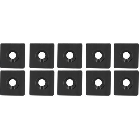 Capuchons d'extrémité de profilés en aluminium, lot de 10, système de rail, couvercle à trou unique, accessoires de fixation noirs (1/5)