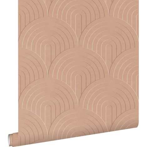papier peint effet 3D rose terracotta  - ESTAhome (1/5)