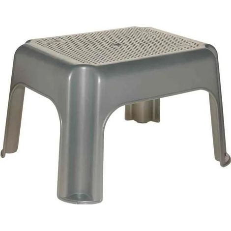 Sgabello lumarko Tim plastica argento compatto leggero
