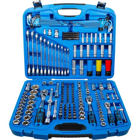 BGS Steckschlüssel-Satz Wellenprofil Antrieb 6,3 mm (1/4") / 10 mm (3/8") / 12,5 mm (1/2") 218tlg. - 8820 (1/4)