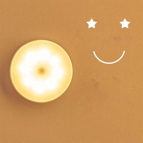 Veilleuses LED à détecteur de mouvement, lampes à fixer partout, éclairage de placard, d'escalier, appliques murales pour couloir, salle de bain, chambre, lumière chaude (1/5)