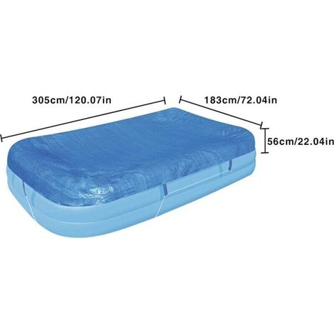 Piscine Couverture 305x183CM Bache De Piscine Gonflable Rectangulaire - Bache Protection pour Piscine Hors Sol Rectangulaire - Protection Contre La Poussière Et La Pluie 305x183CM (1/5)